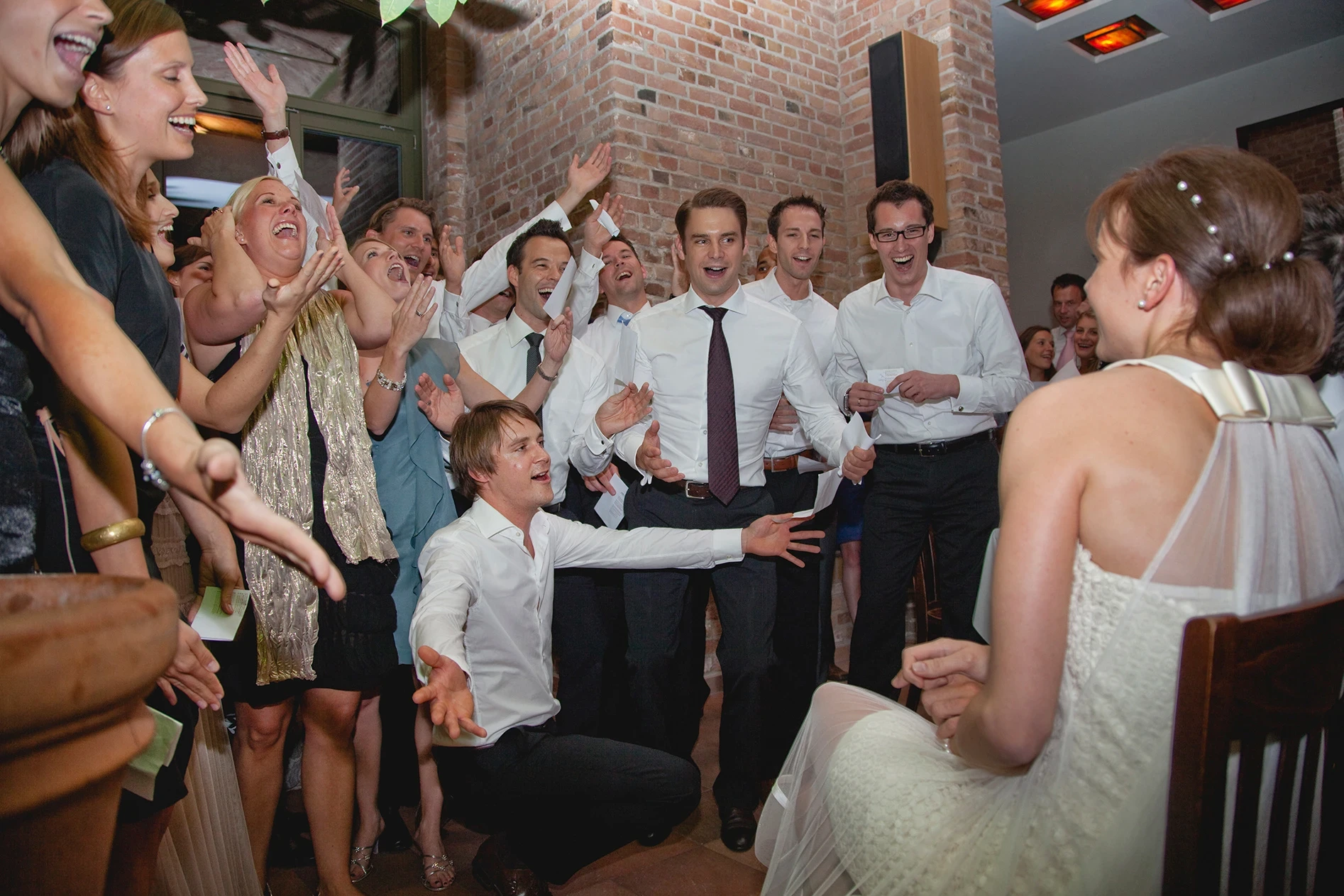 Hochzeit Gäste, Party, Brautpaar