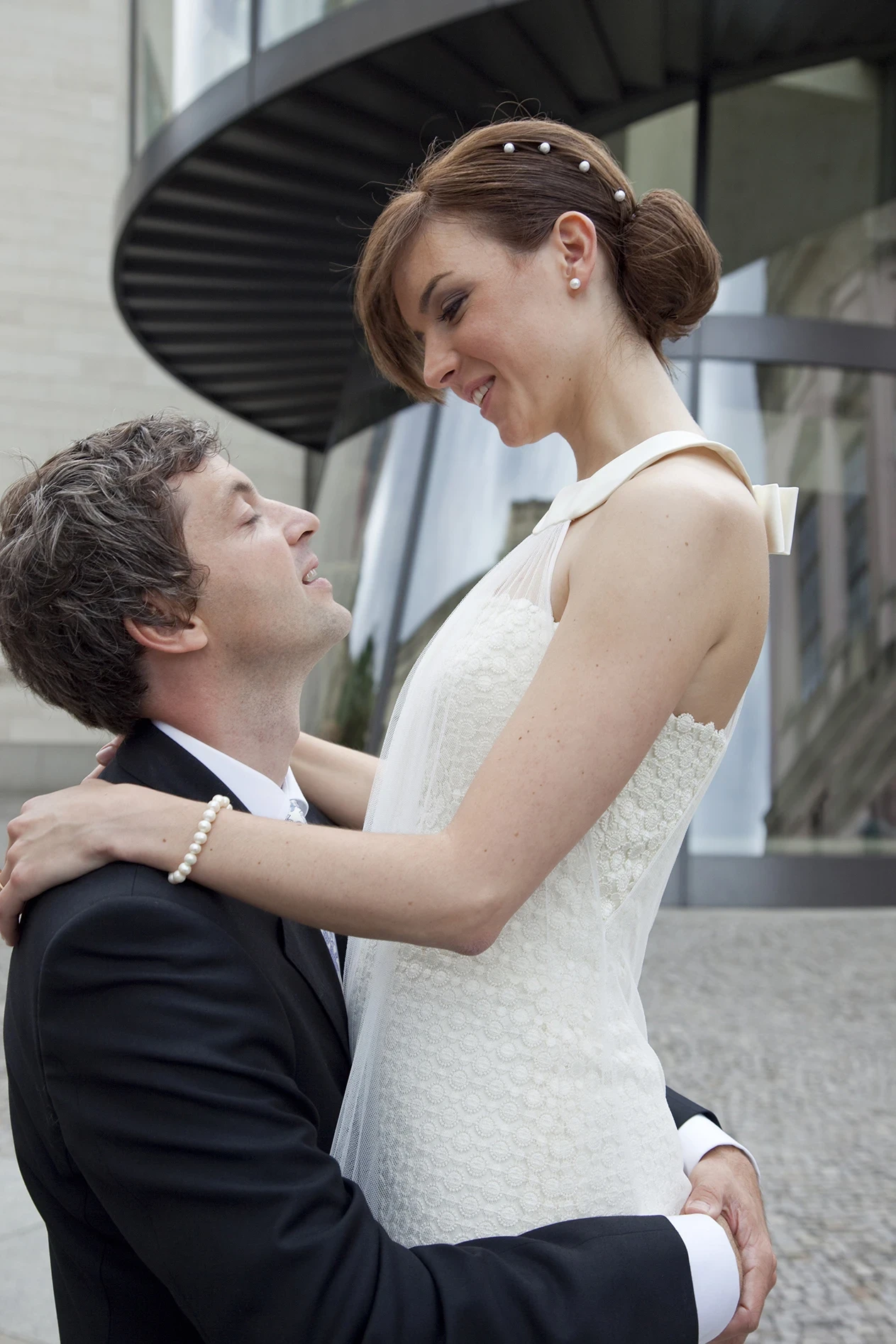 Brautpaar, Berlin Mitte, DHM, Pei Treppe