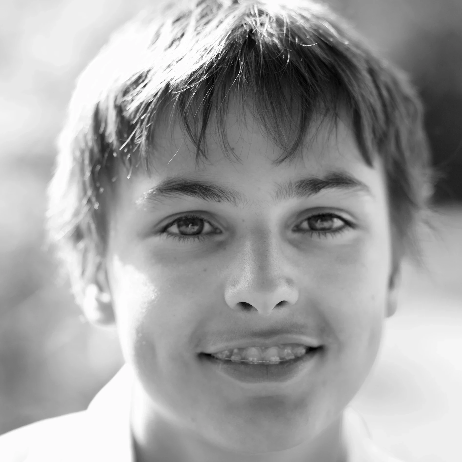 Portrait, Junge, Schwarz-Weiß