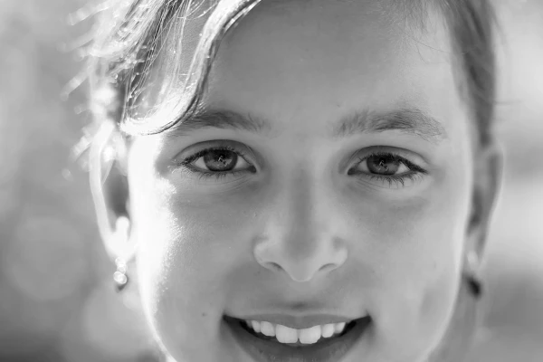 Portrait, Mädchen, Schwarz-Weiß